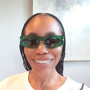 Bottega Veneta Green Cat-Eye Sunglasses